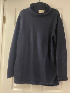 The Normal Brand Navy Roll Neck Knit Sweater Men’s Large (fits more like XXL)